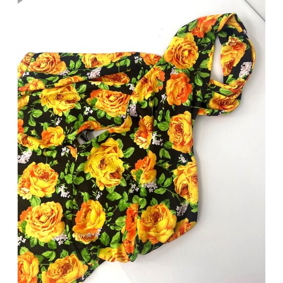 Zara Womens Twist Halter Floral Bodysuit Yellow Size XS NWT - Picture 2 of 5